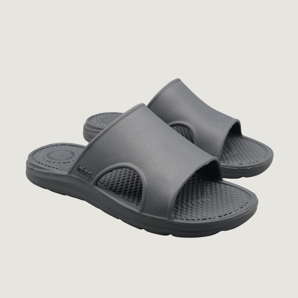 Totes Men Sol Bounce Slides Size 9 Grey Everywear Comfort Lightweight Sporty